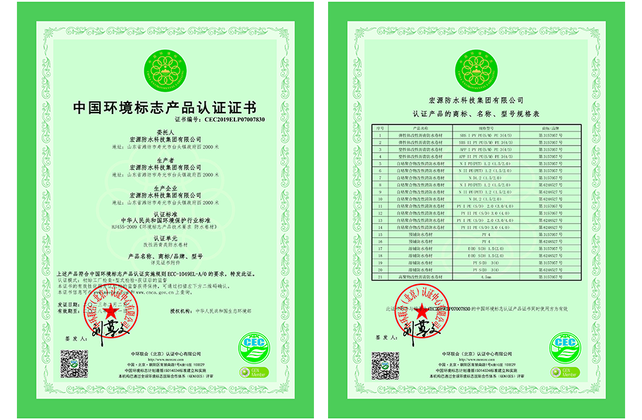 Product Certification Certificate